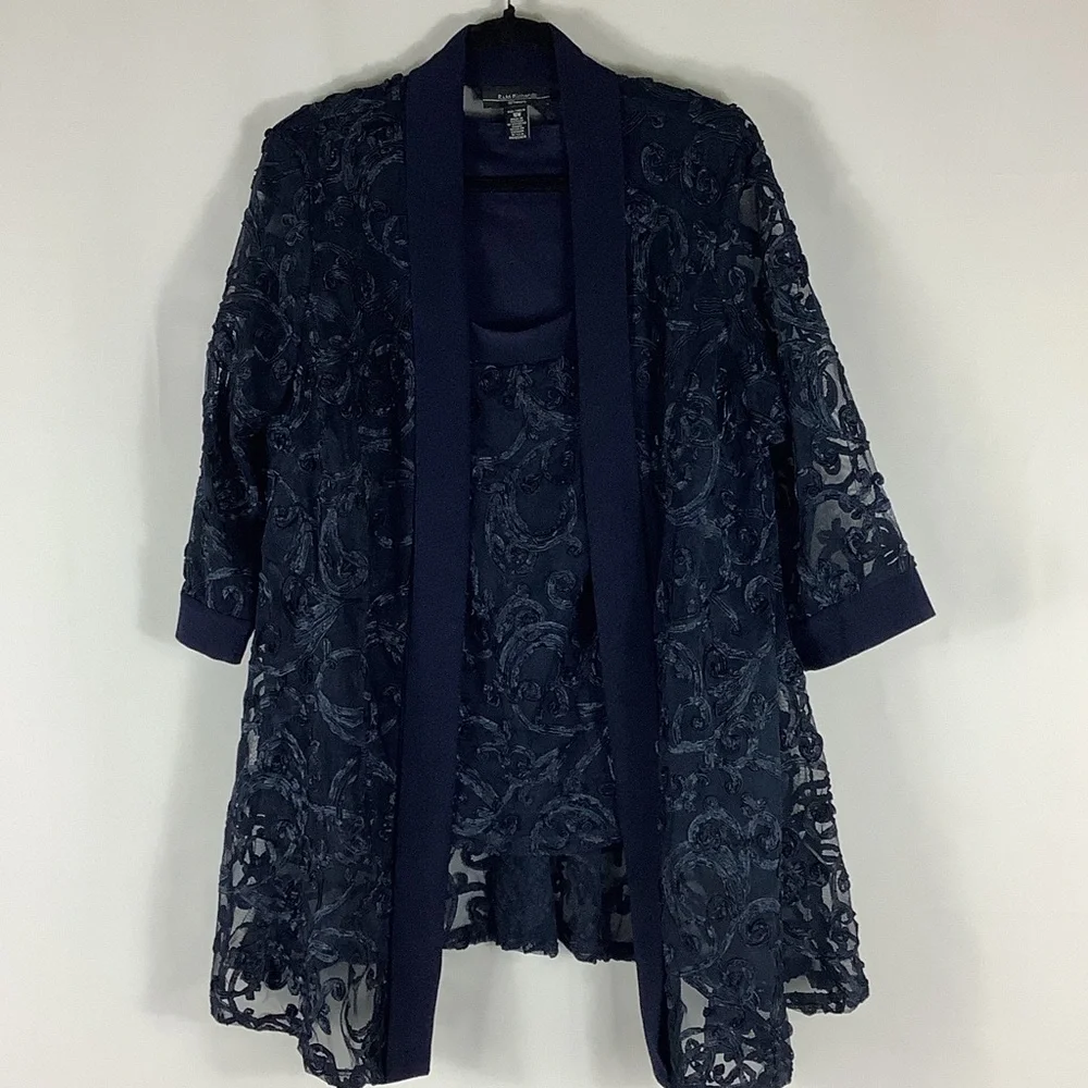 R&M Richards 3-piece Soutache Jacket, Tank Pantsuit - Picture 6 of 10